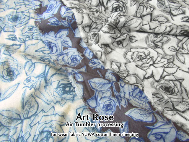 コットンリネンシーチング Yuwa Art Rose アートローズ エアータンブラー加工